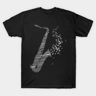 Creative Saxophone Art - White T-Shirt